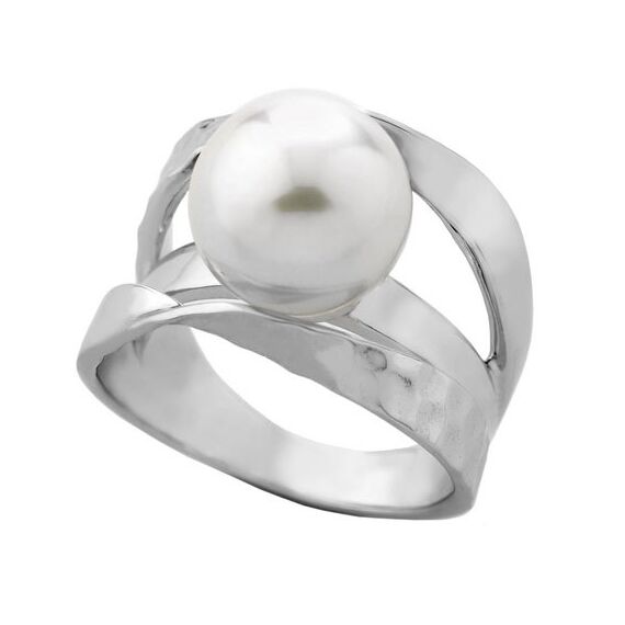 Серебряное кольцо женское с белым жемчугом Majorica Classic Planet, Размер (мм): 16,85
