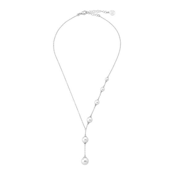 Серебряное колье с круглым жемчугом Majorica Fine Silver
