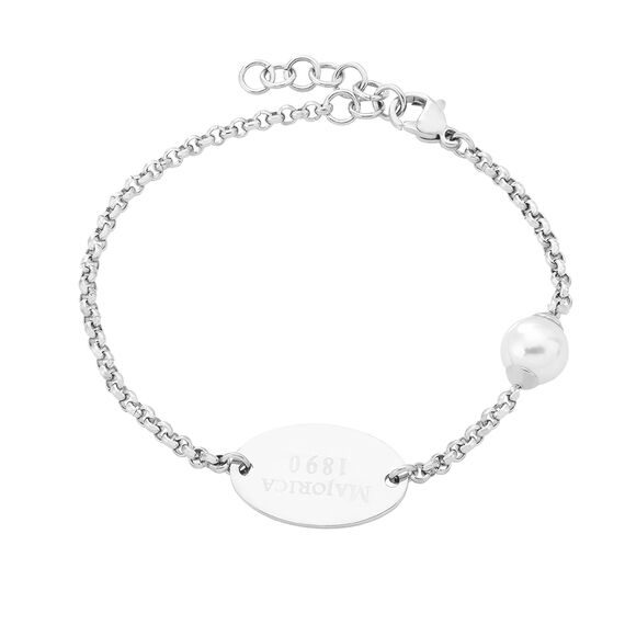 Браслет цепочка с жемчугом Majorica Modern Metals