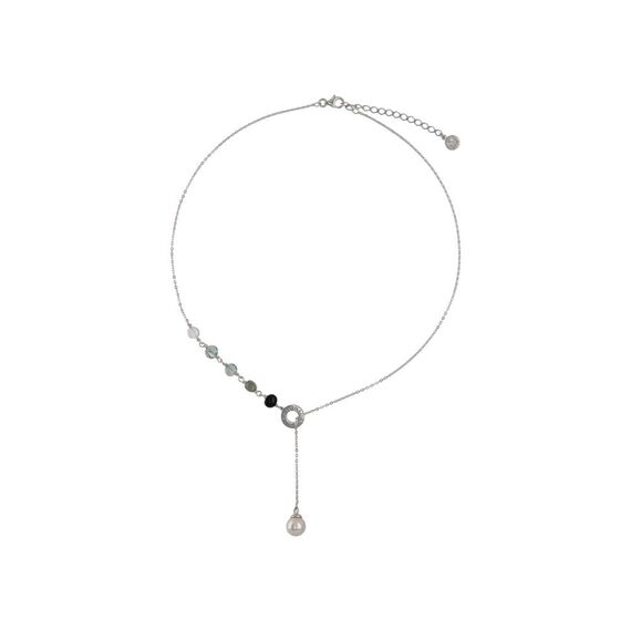 Серебряное колье с белым жемчугом Majorica Murano
