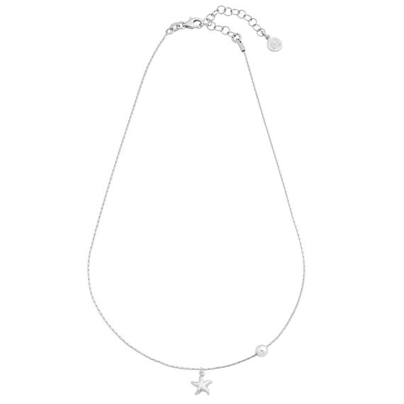 Серебряное колье с подвеской и жемчугом Majorica Angel