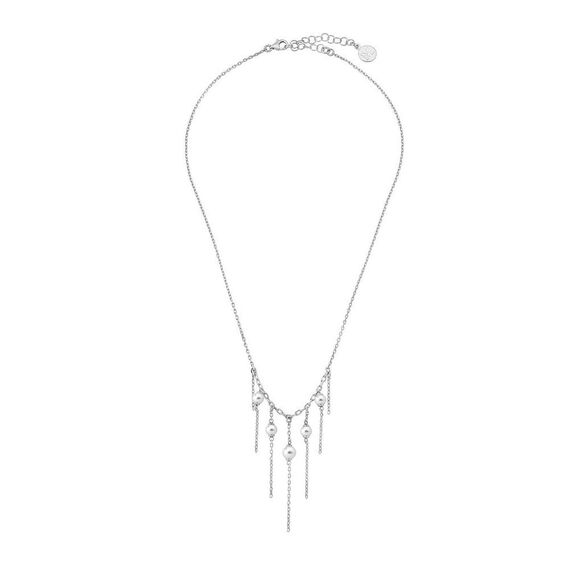 Серебряное колье с подвесками и жемчугом Majorica Fine Silver