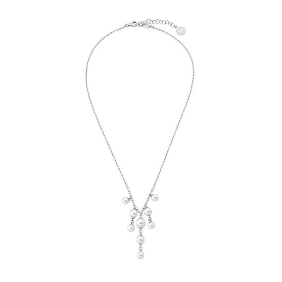 Серебряное колье с подвесками и жемчугом Majorica Fine Silver