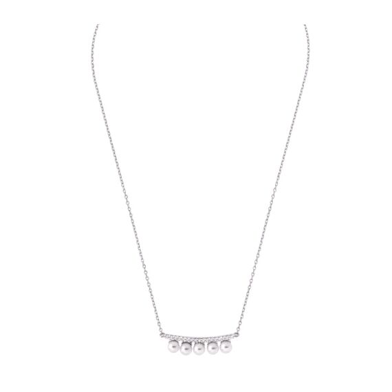 Серебряное колье с круглым жемчугом Majorica FINE SILVER