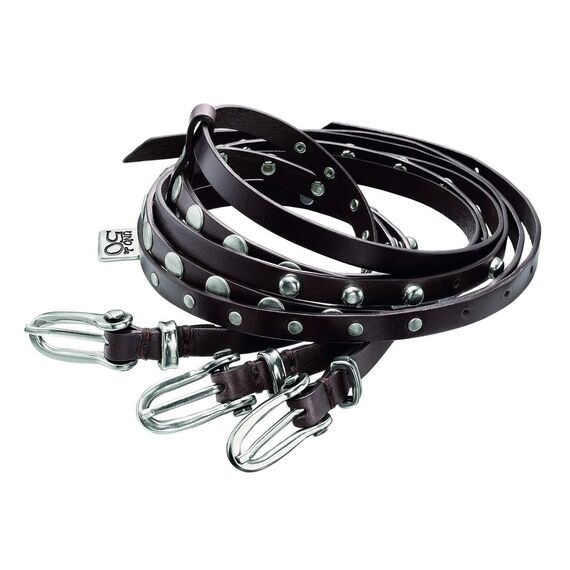 Кожаный ремень коричневый UNOde50 Studded
