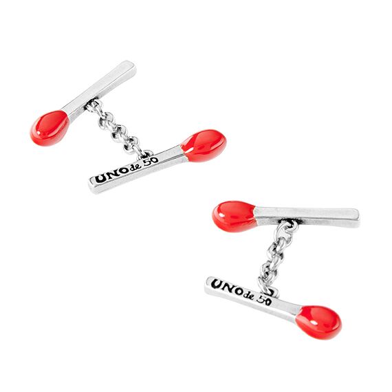 Запонки мужские серебряные Спичка UNOde50 A perfect match