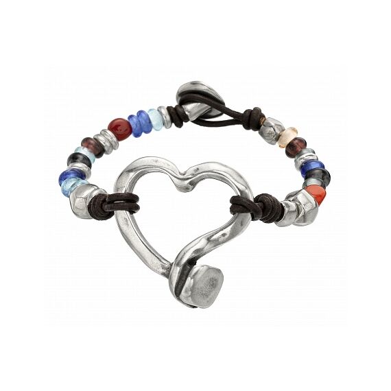 Серебряный браслет с сердечком из бусин UNOde50 Bare heart