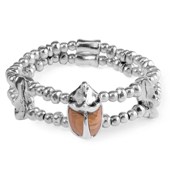 Серебряный браслет женский из бусин UNOde50 It´s cacture