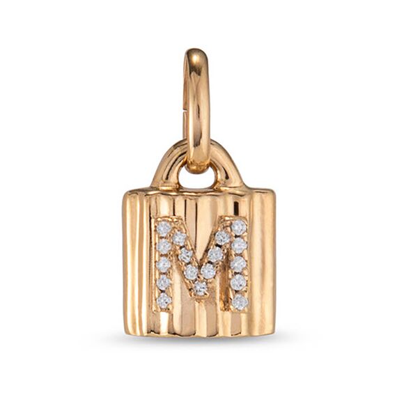 Подвеска золотая замок с буквой из кристаллов Swarovski UNOde50 MYPADLOCK M