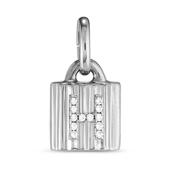 Подвеска серебряная замок с буквой из кристаллов Swarovski UNOde50 MYPADLOCK H