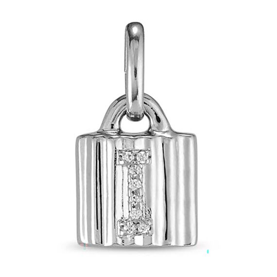 Подвеска серебряная замок с буквой из кристаллов Swarovski UNOde50 MYPADLOCK I