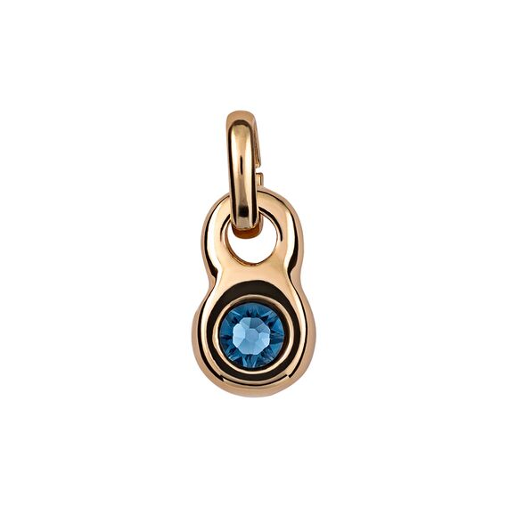 Подвеска золотая с синим кристаллом Swarovski UNOde50  La vie en bleu