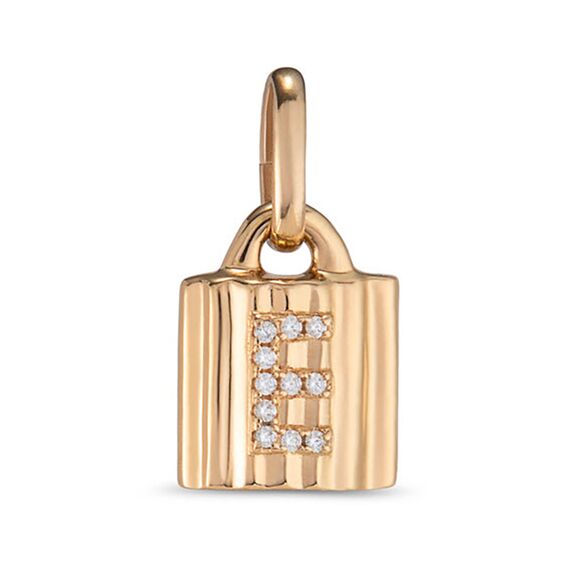 Подвеска золотая замок с буквой из кристаллов Swarovski UNOde50 MYPADLOCK E