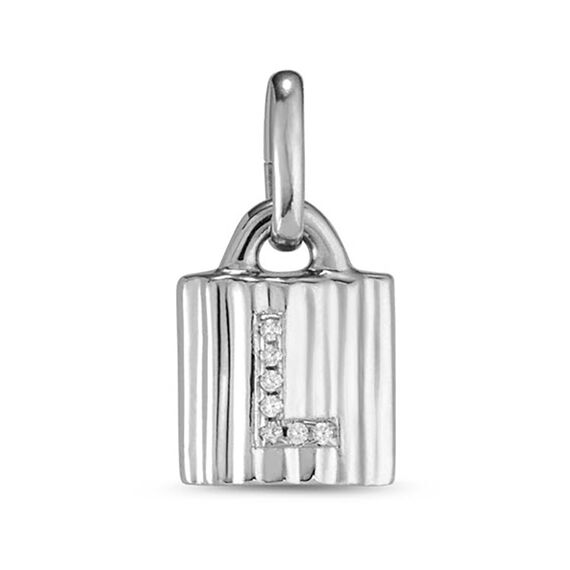 Подвеска серебряная замок с буквой из кристаллов Swarovski UNOde50 MYPADLOCK L