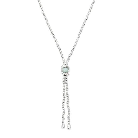Серебряное ожерелье женское с амозонитом UNOde50 Little moon