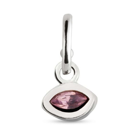 Серебряная подвеска женская с розовым кристаллом Swarovski для пирсинга UNOde50 Shine on me