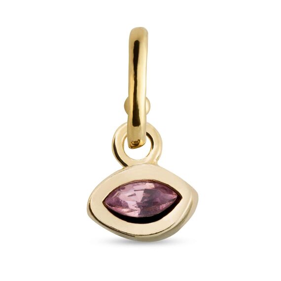 Золотая подвеска женская с розовым кристаллом Swarovski для пирсинга UNOde50 Shine on me