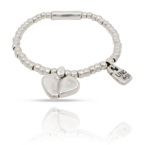 Серебряный браслет женский с сердцем UNOde50 Romeo