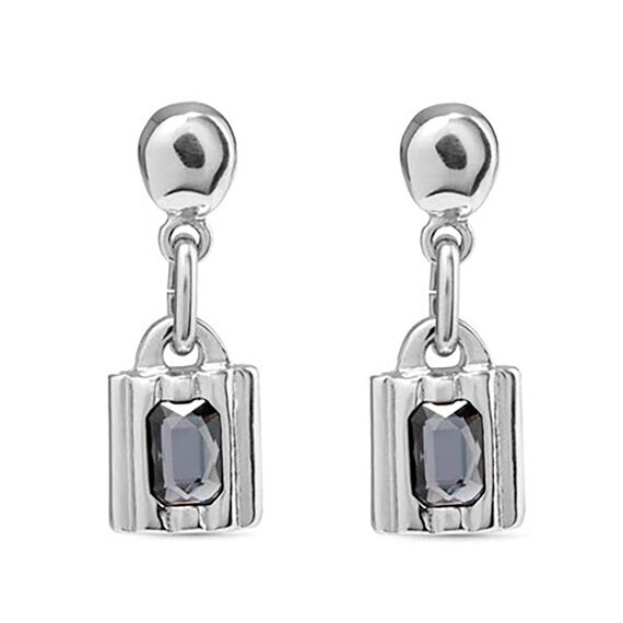 Серебряные серьги с кристаллом Сваровски Замок UNOde50 Lock