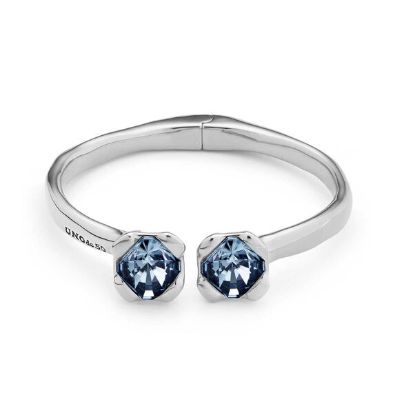 Серебряный браслет женский с кристаллами Сваровски UNOde50 Aura Blue, Размер (мм): 155
