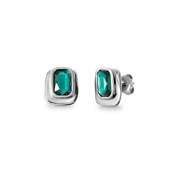 Серебряные серьги женские с кристаллами Сваровски UNOde50 Ser Magnetica