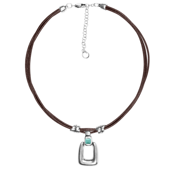 Серебряное колье женское с муранским стеклом Ciclon Сhik
