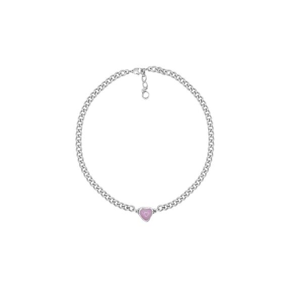 Серебряное колье с сердечком розовое Ciclon Idilio