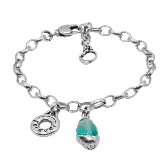 Серебряный браслет с подвеской и муранским стеклом Ciclon Liquid