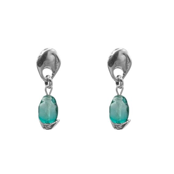 Серебряные серьги с муранским стеклом Ciclon Liquid