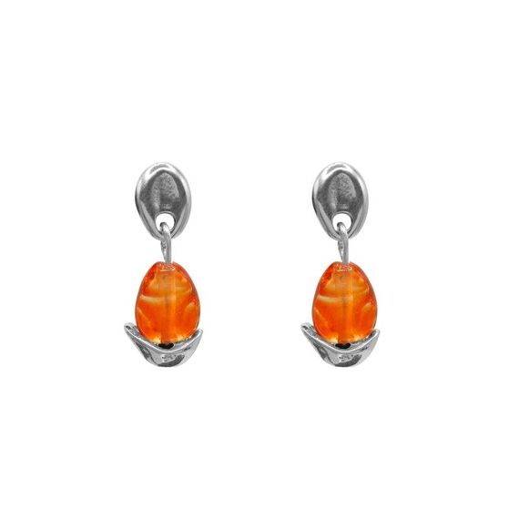 Серебряные серьги с муранским стеклом Ciclon Liquid