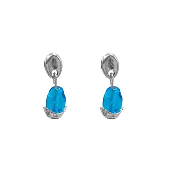 Серебряные серьги с муранским стеклом Ciclon Liquid
