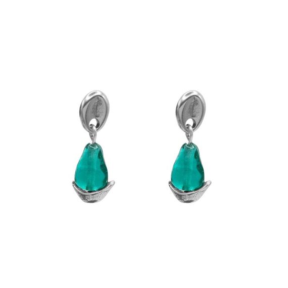 Серебряные серьги с муранским стеклом Ciclon Liquid