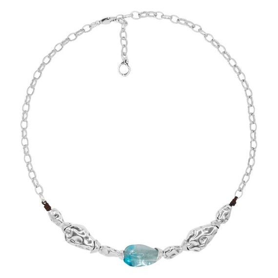 Серебряное колье с муранским стеклом Ciclon Liquid, Размер (мм): 400-470
