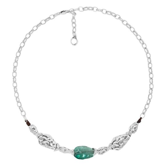 Серебряное колье с муранским стеклом Ciclon Liquid