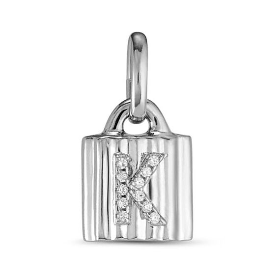 Подвеска серебряная замок с буквой из кристаллов Swarovski UNOde50 MYPADLOCK K