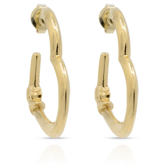 Золотые серьги сердечки Ciclon Mi Amor, изображение 3