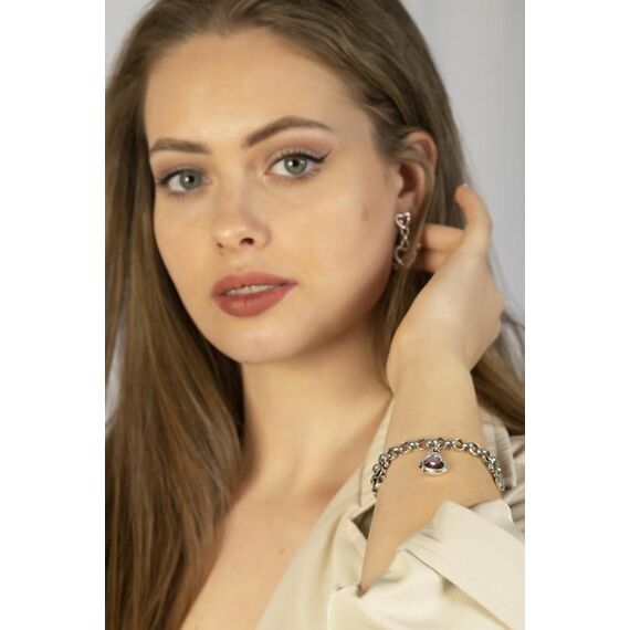 Серебряный браслет с сердечком Ciclon Amore, изображение 2