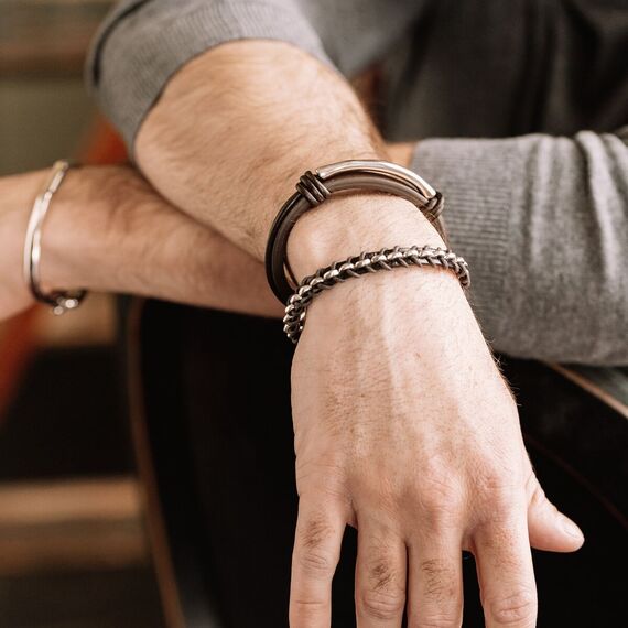 Кожаный браслет мужской с серебром Аутентичный UNOde50 Authentic, Размер (мм): 195, изображение 6