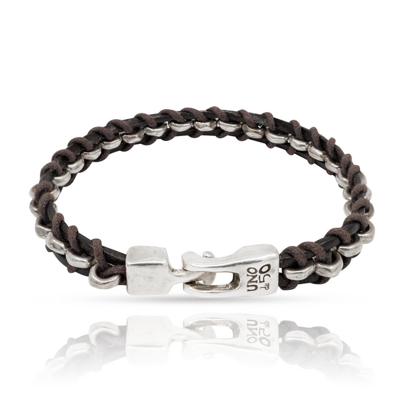 Кожаный браслет мужской с серебром Аутентичный UNOde50 Authentic, Размер (мм): 165, изображение 2