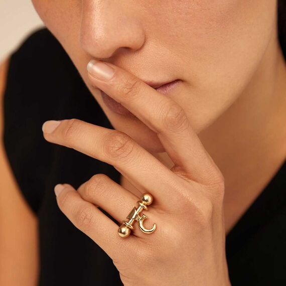 Золотое кольцо женское с шарами Основа UNOde50 Pick 1, Размер (мм): 16,3-16,7, изображение 6 Золотое кольцо женское с шарами Основа UNOde50 Pick 1, Размер (мм): 16,3-16,7, изображение 6