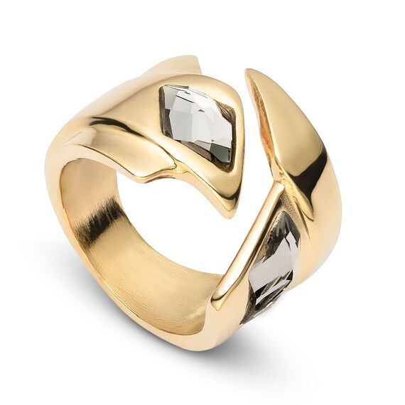 Золотое кольцо женское на руку с камнями UNOde50 Superstition, Размер (мм): 15,3-15,7 Золотое кольцо женское на руку с камнями UNOde50 Superstition, Размер (мм): 15,3-15,7