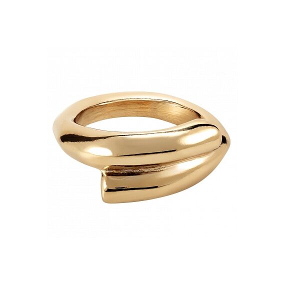 Золотое кольцо женское в виде двух заполненных трубок UNOde50 Crossed legs, Размер (мм): 15,3-15,7