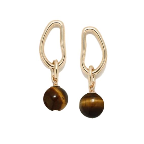 Золотые серьги длинные Pertegaz Paisley