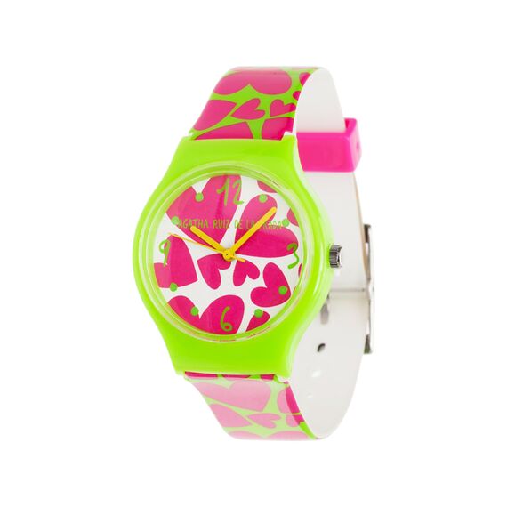 Часы женские наручные с салатовым ободком Agatha Ruiz De La Prada