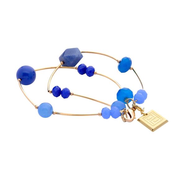 Золотой браслет женский Pertegaz Tubo Blue