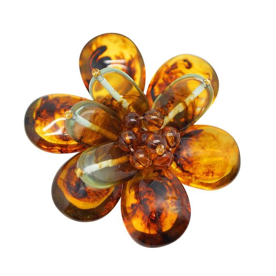 Женская брошь цветок Pertegaz Ambar Turquesa