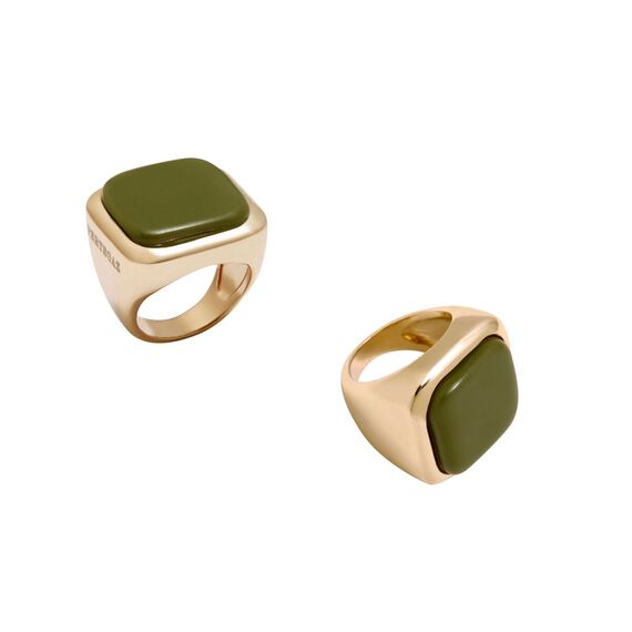 Золотое кольцо женское квадратное зеленое Pertegaz Marnie Forest, изображение 3