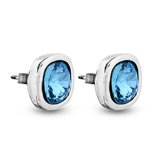 Серебряные серьги гвоздики с кристаллами Сваровски Ciclon Solitarios