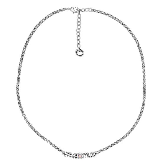 Серебряное колье женское с кристаллом Сваровски Ciclon Por Siempre