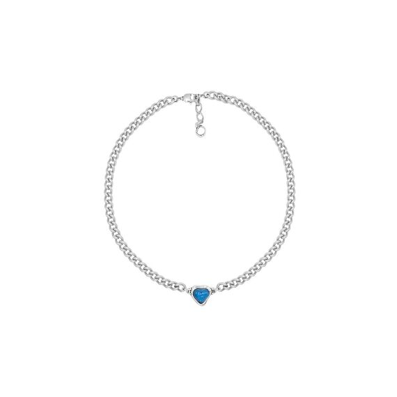 Серебряное колье с сердечком синие Ciclon Idilio